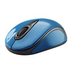 Blue computer mouse with black accents on a black background technology device, Cut Out, Isolated On White Background, Png Transparent