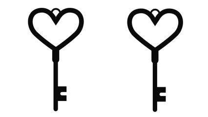 Unlock your heart with this charming heart-shaped key, perfect for romantic projects and elegant...