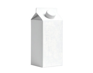 Blank white milk carton with screw cap isolated on transparent background