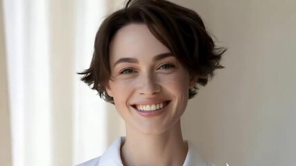 Radiant joy of young Caucasian female, freckles aglow, laughter sparks International Day of Happiness, whimsical spirit vibes