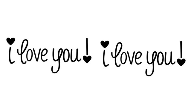 Express Your Love Creatively with Charming I Love You Lettering, Perfect for Valentine's Day Cards and Romantic Designs with Heart Accents