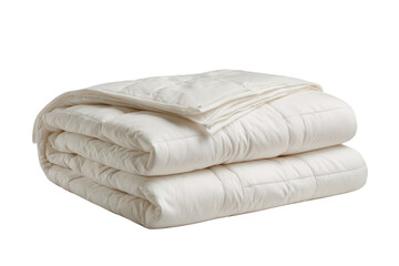 Folded white quilted comforter duvet on black background bedding, Cut Out, Isolated On White Background, Png Transparent