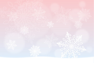 Beautiful White Snowflakes on Mystical World 