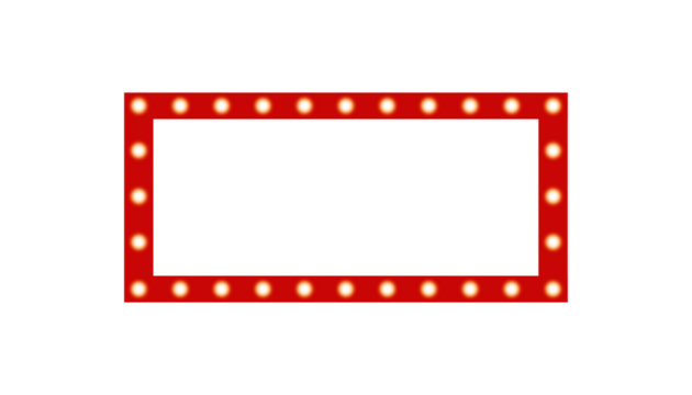 Christmas light strip vintage square red illustration frame on transparent background