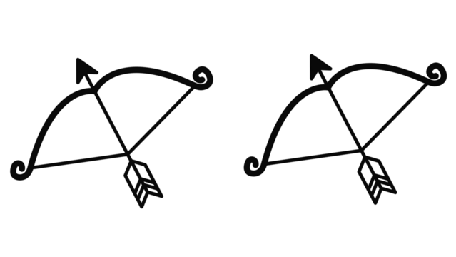 Minimalist bow and arrow illustration perfect for clean logo design, simple icon, or modern graphic element with a classic archery feel, target practice icon