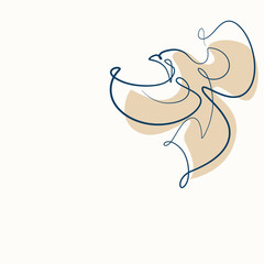 Flying Bird one line drawing. Flying Bird single line illustration. Flying Bird minimalist line art