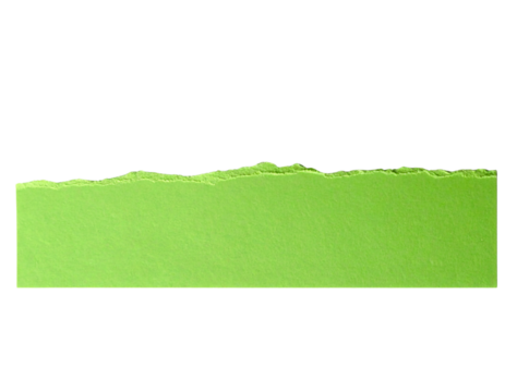 Torn strip of bright green paper isolated on transparent background - Powered by Adobe