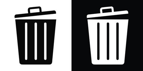 trash can icon vector, delete icon, garbage can silhouette vector illustration