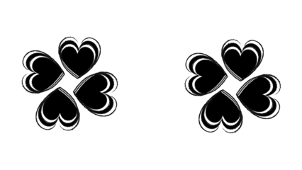 Luck and Love Four Hearts Clover Symbolizing Fortune, Romance, and Irish Heritage in a Minimalist Design, Perfect for Saint Patrick's Day Celebrations