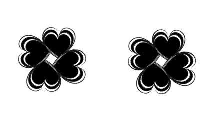 Bold heart clover design offers love and luck for your creative projects, perfect for St Patricks day or showcasing affection in a modern, edgy style