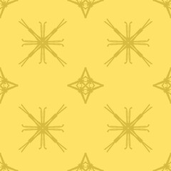 Soft Yellow Monochromatic Seamless Abstract Starburst Pattern