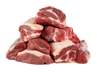 Fresh raw red meat cuts stacked, excellent for gourmet recipes