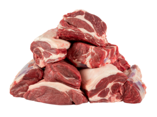 Fresh raw red meat cuts stacked, excellent for gourmet recipes