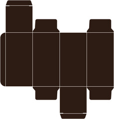 Cardboard Box Die-Cut Template - Packaging design, product mock-up, and paper craft graphic