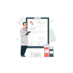 Medical prescription Semi Flat Illustrations