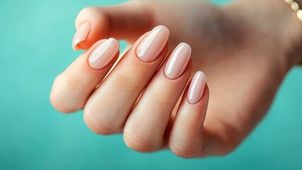 Watch as a hand demonstrates easy steps for achieving a polished nail look using basic tools and techniques