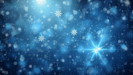 abstract blue background with crystals winter