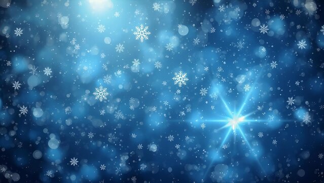 abstract blue background with crystals winter
