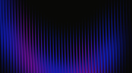 Vertical Ribbed Texture with Blue and Pink Light Streaks on Black Background abstract