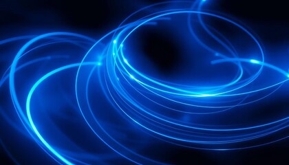 Fototapeta premium Abstract swirling blue light background, perfect for design, galaxy, night