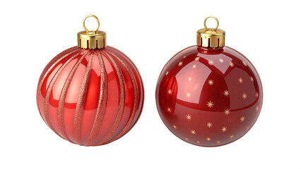 Christmas Ornaments on Transparent Background