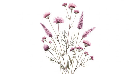 Watercolor flower arrangement for invitations, cards, or stationery design, featuring delicate pink blooms and botanical beauty for your creative projects