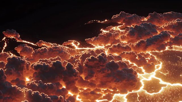 Fiery Lava Flow - A Mesmerizing Display of Earths Power.