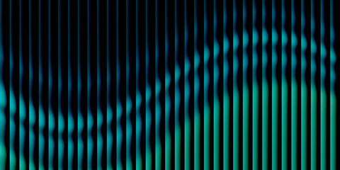 Abstract vertical light bars create a dark blue and green digital wave pattern background © Graphics Hill