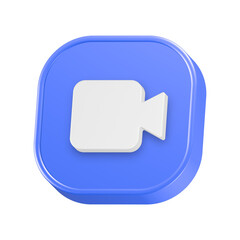 Fototapeta premium 3d rendering icon video recorder in blue button