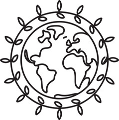 world map with globe