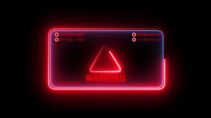 Warning security breach computer hacking message hacked Warning symbol on the screen privacy protection data hacking malware virus Danger sign. privacy protection data hacking. 4k animated. - Powered by Adobe