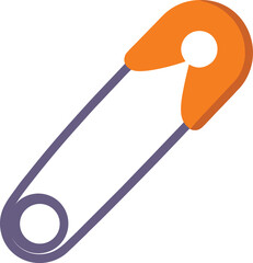 Vector Illustration of a safety pin on a transparent BG.