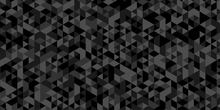 Abstract low polygon cubic black gray black design. vector poly triangle texture geometric pattern composed of triangular. geometric wall tile and metal cube background triangle wallpaper design.	