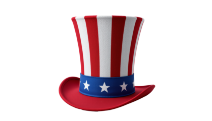 Uncle sam hat striped red white blue stars patriotic holiday spirit festive top hat with bold stripes and star band