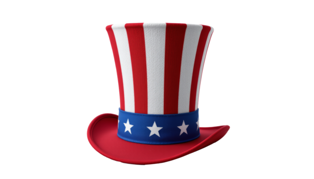 Uncle sam hat striped red white blue stars patriotic holiday spirit festive top hat with bold stripes and star band