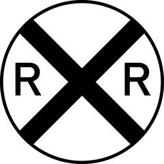Railroad, crossing, logo, sign, symbol, Layered, color, cut, file, silhouette, road, sign, street, train, R&R ,evening, graphics,