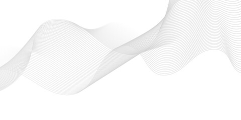 Minimal vector sound wave digital white, gray blend futuristic technology flow tech transparent line stripe energy connection web music and sound, beautiful dynamic smooth space texture background.	
