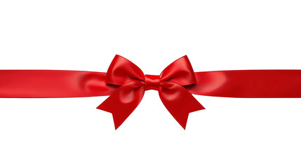 Elegant Red Satin Gift Bow &ndash; Transparent Background PNG