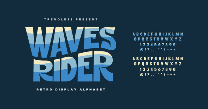Classic vintage wavy alphabet. Easy compose vector words.