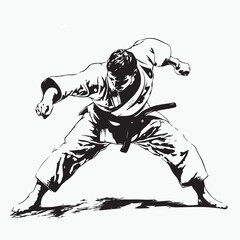 vector illustration of a judo athlete