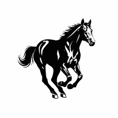 Powerful Galloping Horse Silhouette Dynamic Equine Motion.