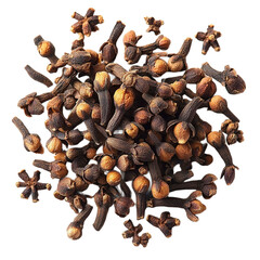 Obraz premium Whole Cloves Top View Studio Shot Isolated White Transparent Background