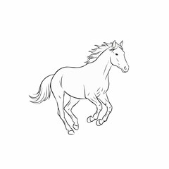 Galloping Horse Sketch - Dynamic Movement and Graceful Form.