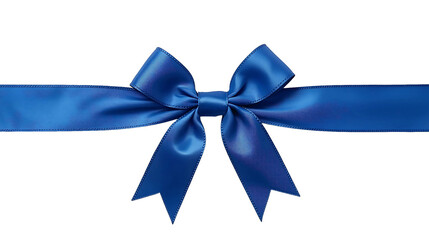 Shiny Blue Satin Gift Bow &ndash; Transparent Background PNG