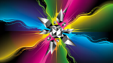 Abstract Geometric Crystal Explosion Background burst