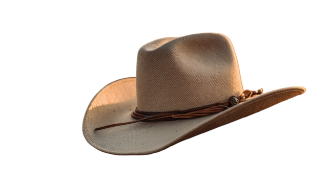 Classic brown cowboy hat featuring traditional western style with curved brim and structured crown isolated on white background