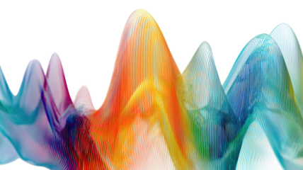 Vibrant abstract background featuring dynamic colorful waves flowing in smooth motion and bright gradients isolated on white background