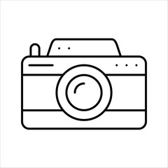 Minimalist Line Art Camera Icon Representing Photography, Digital Imaging, and Visual Content Creation - Ideal for App Interfaces, Web Design, and Creative Media Projects