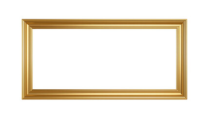 Gold Picture Frame PNG &ndash; Isolated Decorative Vintage Frame with Transparent Background