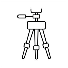 Essential photography tripod line icon for stable camera support, capturing crisp, steady photos and professional videos